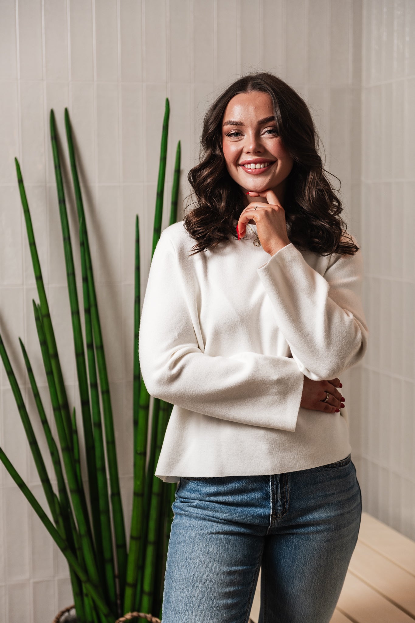 OBJREYNARD Pullover - Cloud Dancer